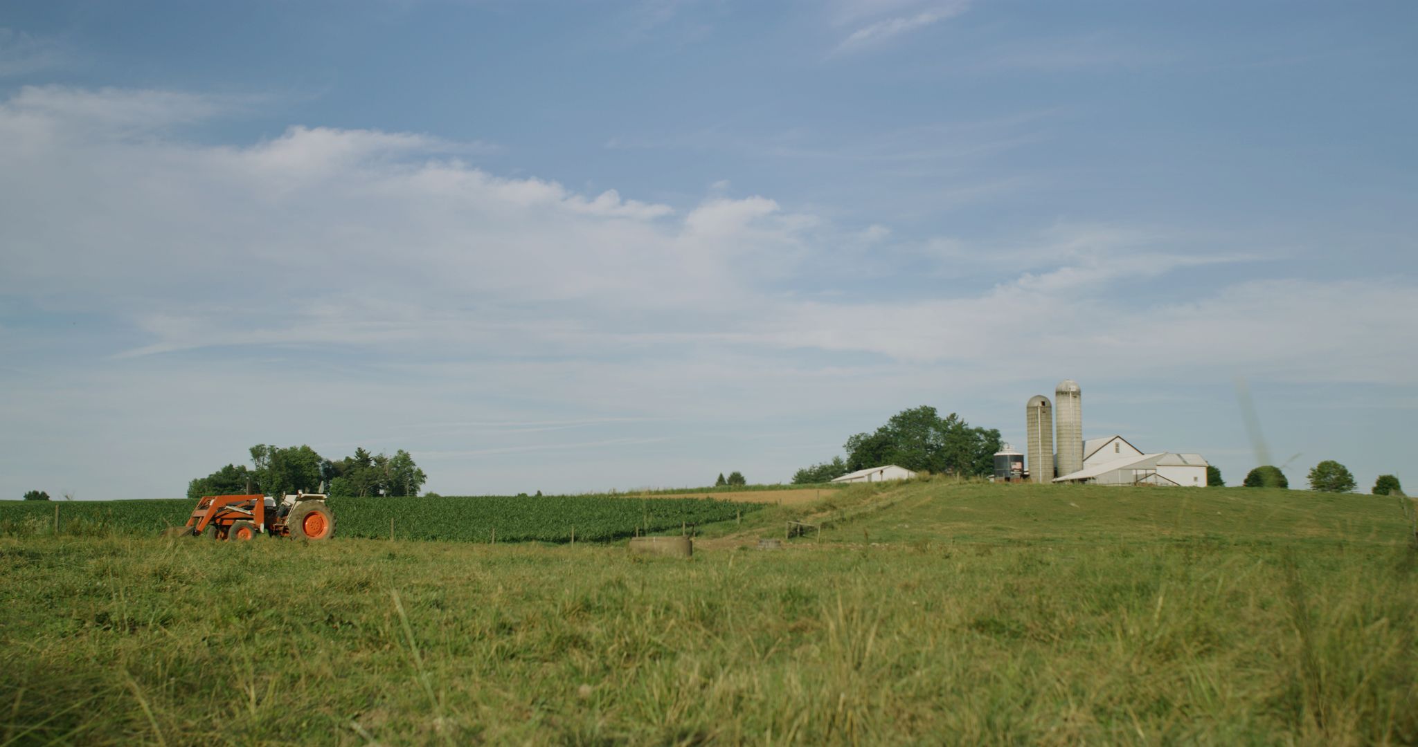 Dairy farm with tractor